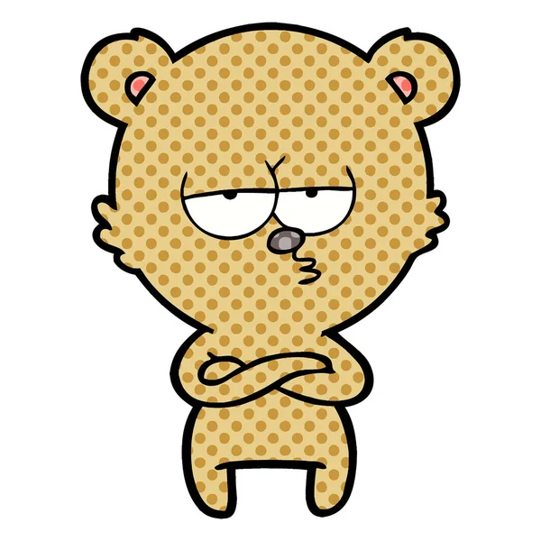 vektör çizim sıkılmış ayı çizgi film