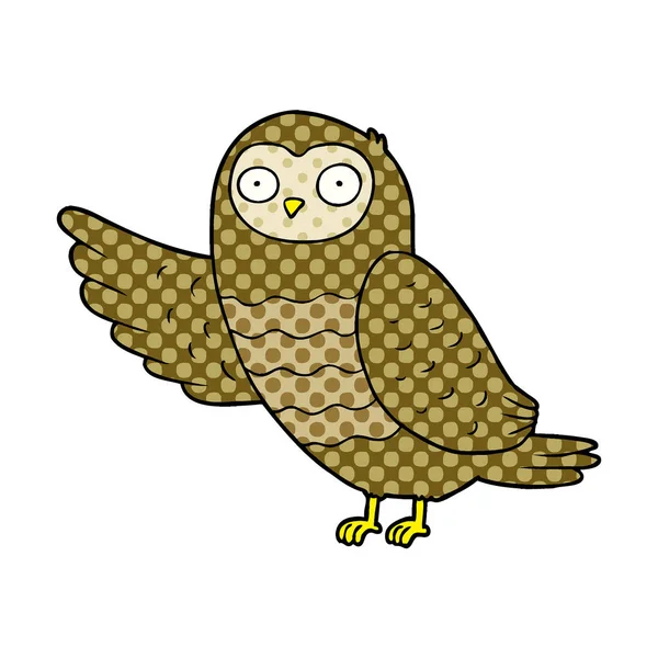 Vektorillustration Cartoon Owl Pekar — Stock vektor