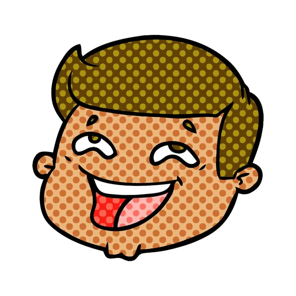 幸せな漫画男性顔 — ストックベクタ