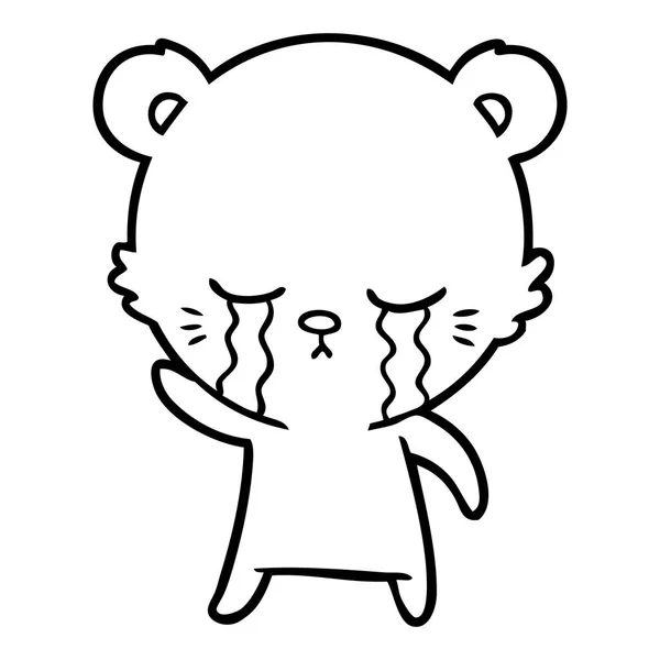 Vector Illustration Crying Cartoon Bear — Stock Vector