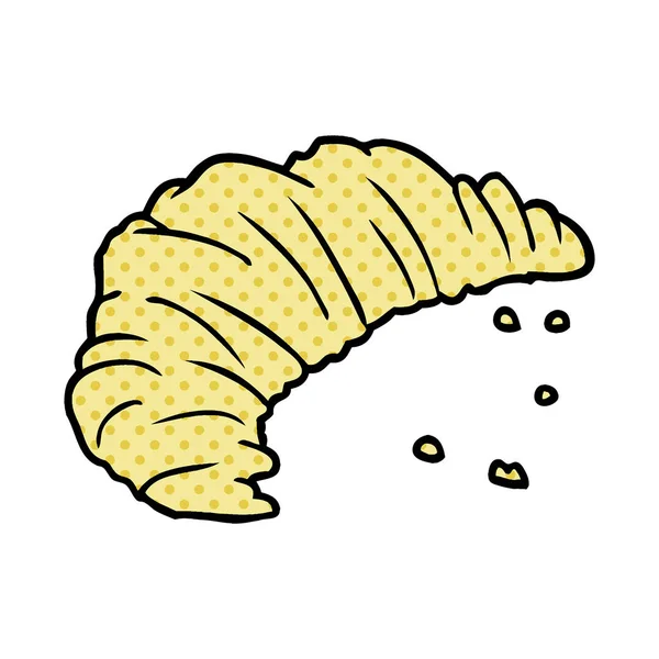 Illustrazione Vettoriale Del Croissant Del Fumetto — Vettoriale Stock