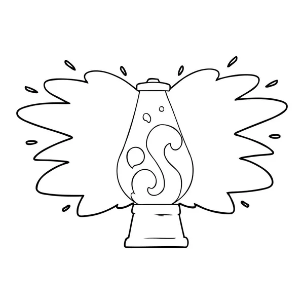 Lâmpada Lava Retro Desenhos Animados — Vetor de Stock