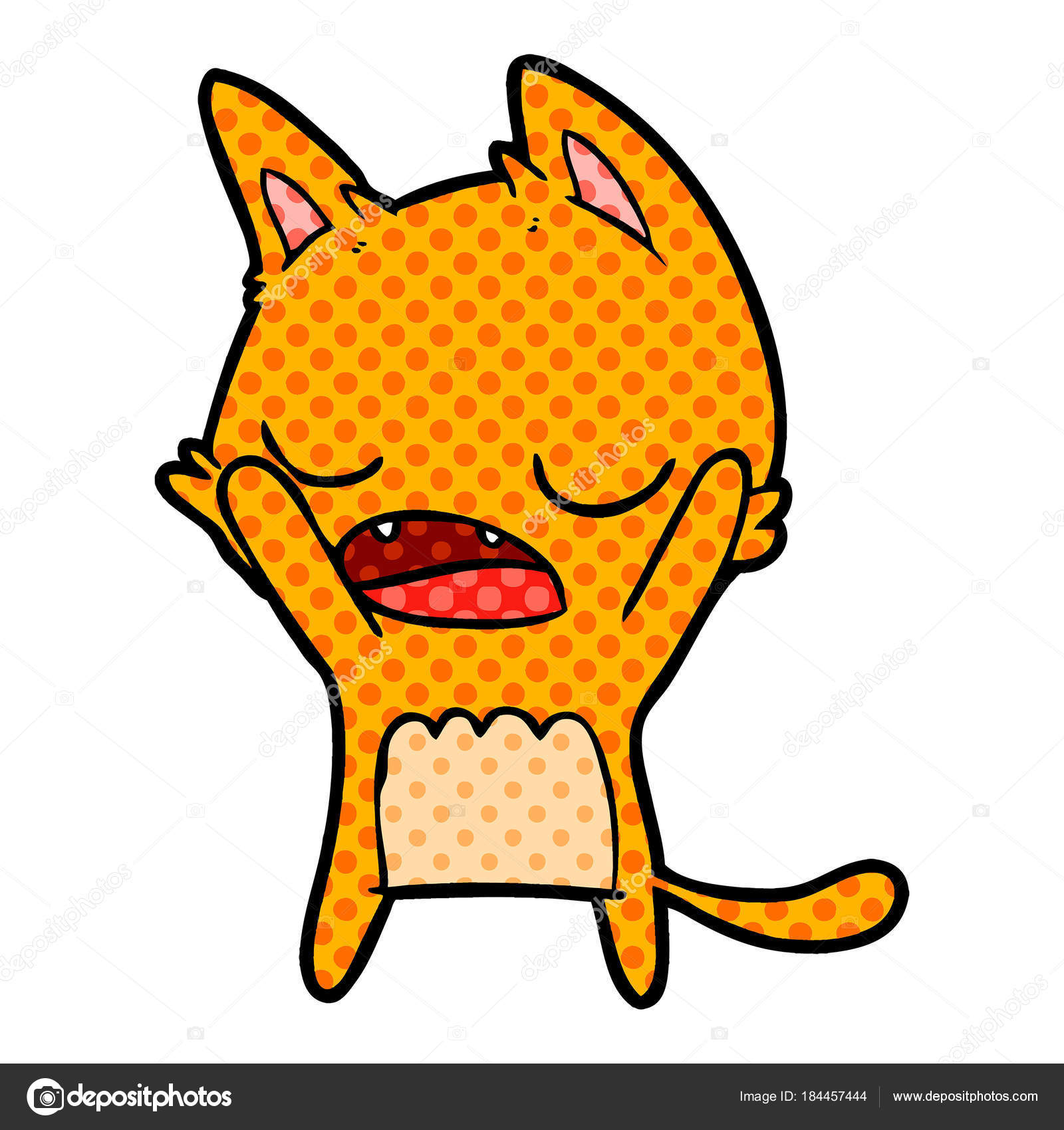 漫画あくび猫のベクトル イラスト ストックベクター C Lineartestpilot