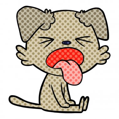 vektör çizim karikatür oturma köpek