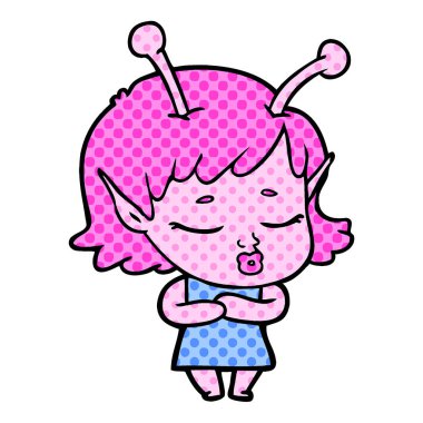 sevimli uzaylı kız çizgi film