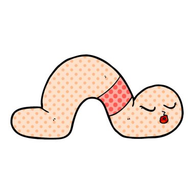 Çizgi film solucanının vektör çizimi