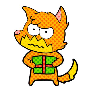 vektör çizim karikatür rahatsız fox
