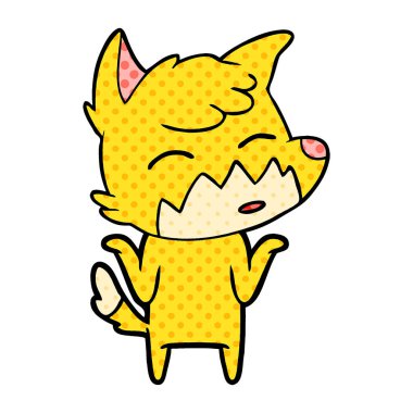 Çizgi film tilkisinin vektör çizimi