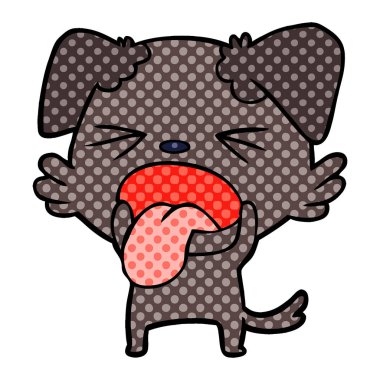 vektör çizim karikatür köpek bıkkın