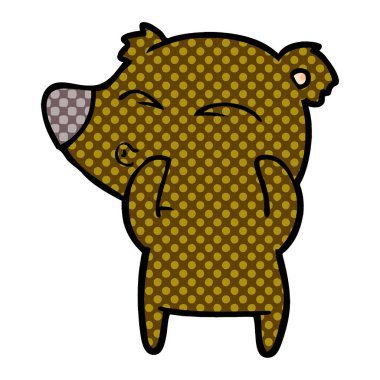 vektör çizim karikatür ayı ıslık