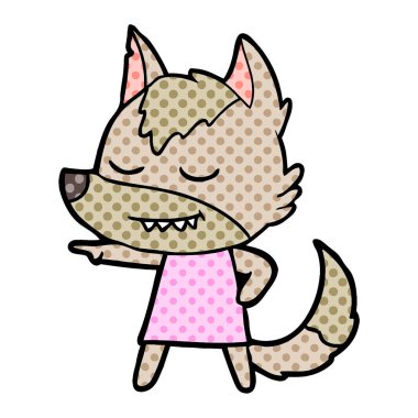 işaret dostu karikatür kurt kız