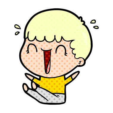 vektör çizim karikatür adam gülen