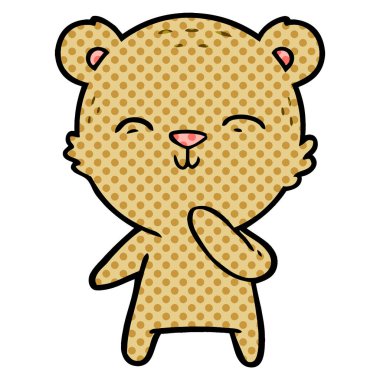 mutlu karikatür ayı vektör çizim