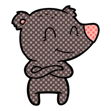 vektör çizim dost ayı çizgi film