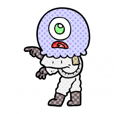 Tepegöz'ü yabancı uzay adamı işaret çizgi film