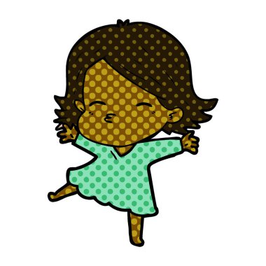 Çizgi filmdeki kadının vektör çizimi