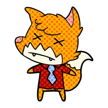 Çizgi film tilkisinin vektör çizimi