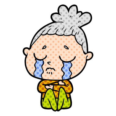 vektör çizim karikatür ağlayan kadın