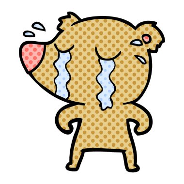 vektör çizim ayı ağlıyor çizgi film