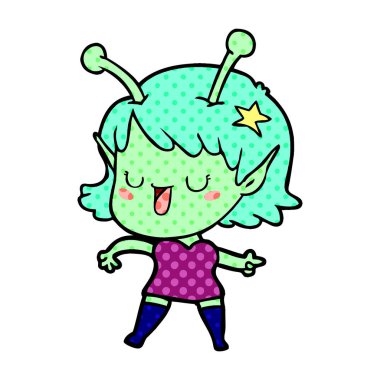 mutlu uzaylı kız çizgi film