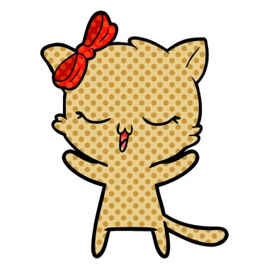 kafa yay ile karikatür kedi