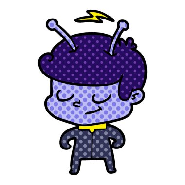 Dostu karikatür spaceman vektör çizim