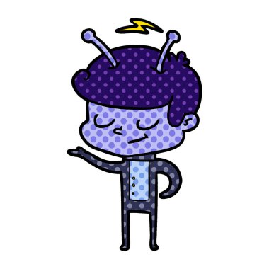 Dostu karikatür spaceman vektör çizim