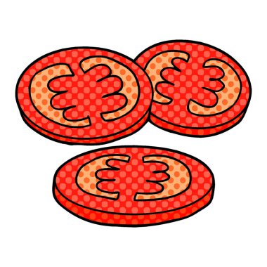 dilimlenmiş domates karikatür vektör çizim