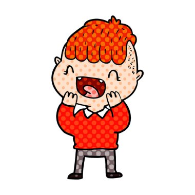 çizgi film mutlu çocuk gülüyor.