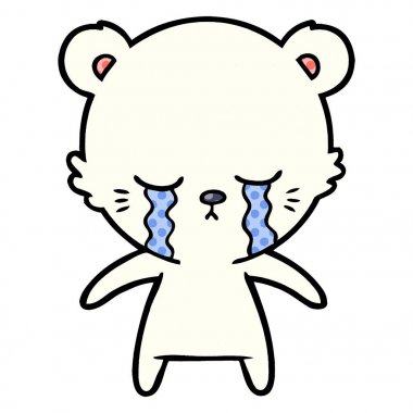 vektör çizim karikatür kutup ayısı ağlama