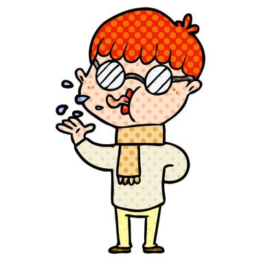 çizgi film çocuk gözlük takıyor