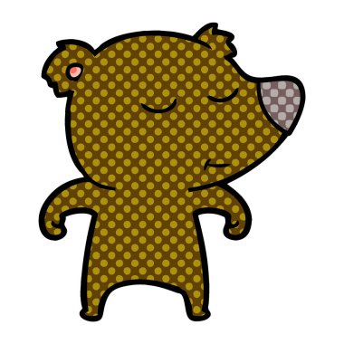 mutlu karikatür ayı vektör çizim