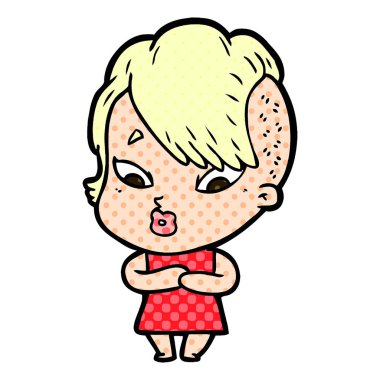 vektör çizim karikatür sürpriz kız