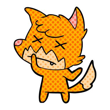 Çizgi film tilkisinin vektör çizimi