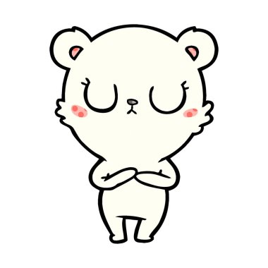 huzurlu karikatür kutup ayısı