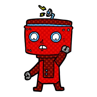 Çizgi film robotunun vektör çizimi