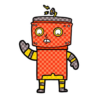 Çizgi film robotunun vektör çizimi