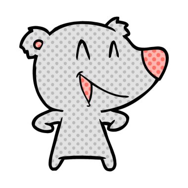  ayı karikatür gülen vektör çizim