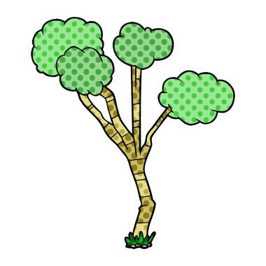 Çizgi film ağacının vektör çizimi