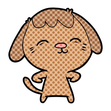 vektör çizim mutlu karikatür köpek