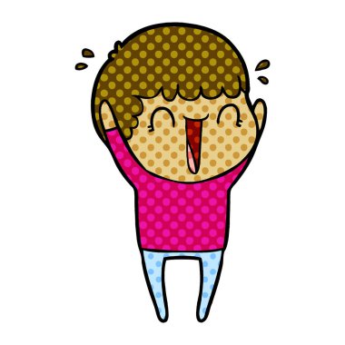 çizgi adam sevinç için atlama