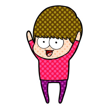 mutlu çizgi film çocuk vektör çizim