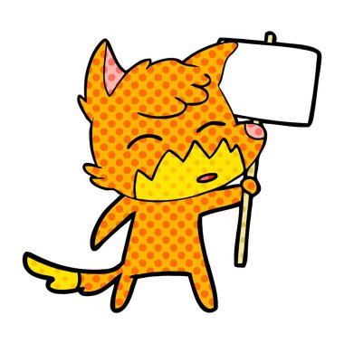 Çizgi film tilkisinin vektör çizimi