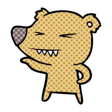 kızgın ayı karikatür vektör çizim