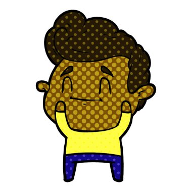 mutlu çizgi film adam vektör çizim