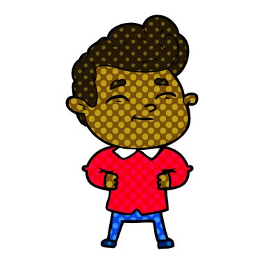 mutlu çizgi film adam vektör çizim