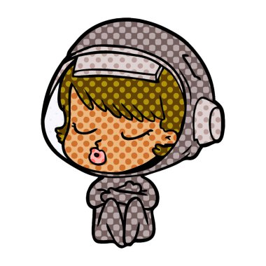 çizgi film güzel astronot kız