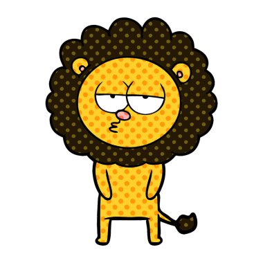 vektör çizim karikatür Yorgun aslan