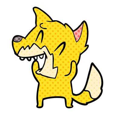 Tilki çizgi film gülen vektör çizim