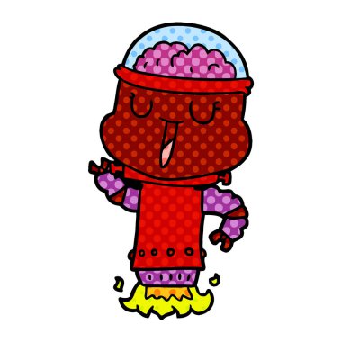 mutlu karikatür robot vektör çizim